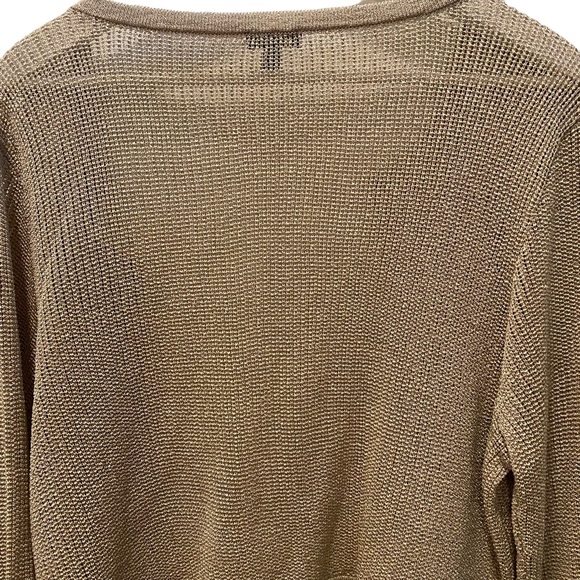 Talbots gold shimmer open cardigan sweater - Picture 6 of 9